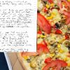 Girl receives creepy note from pizza delivery guy for not tipping