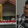 FIFA fan carves miniature World Cup trophy on chalk