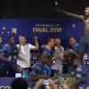 Watch: France players crash into post-match presser, spray champagne on Deschamps