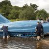 Record-breaking Bluebird jet boat floats again after 51 years