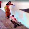 Desperate wife drags man up hospital floor in Andhra Pradesh