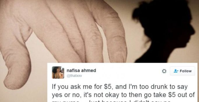 A woman breaks down rape in 7 tweets using $5