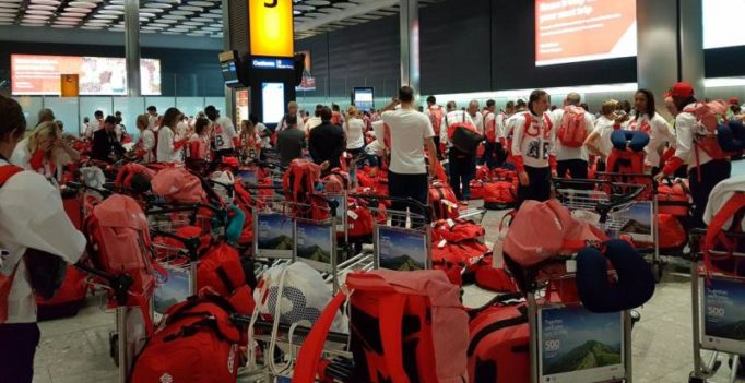 Rio returned UK athletes rummage through 900 identical bags to spot luggage
