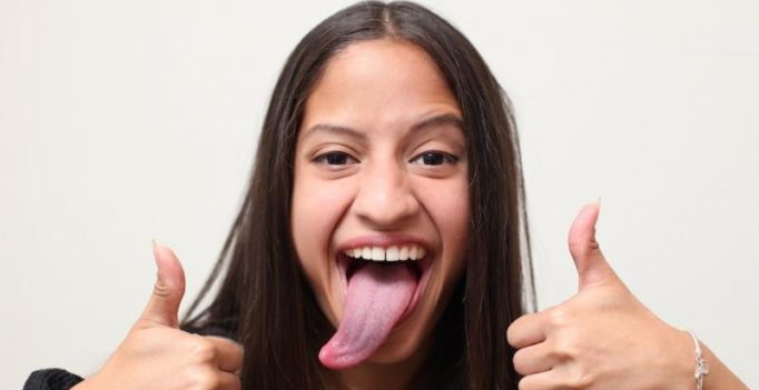 Does this woman have the longest tongue in the world?