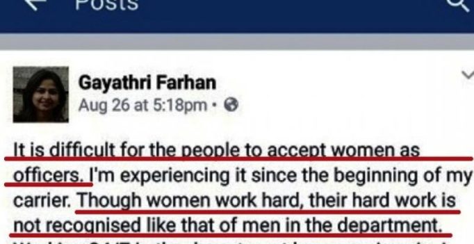 A Karnataka cop’s Facebook post says it’s difficult to accept women as officers
