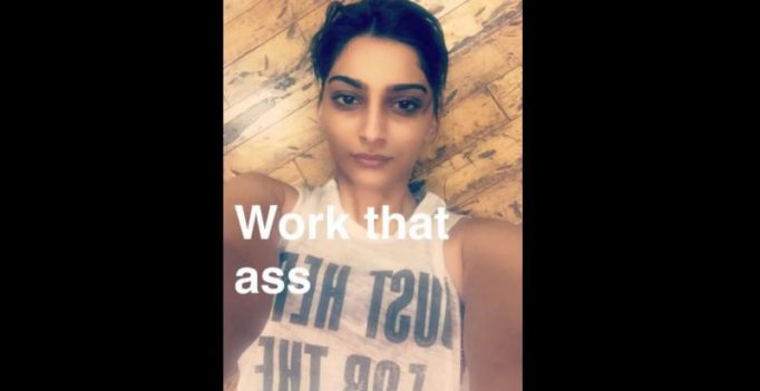 Glam diva Sonam Kapoor ditches makeup as she ‘works that a**’!