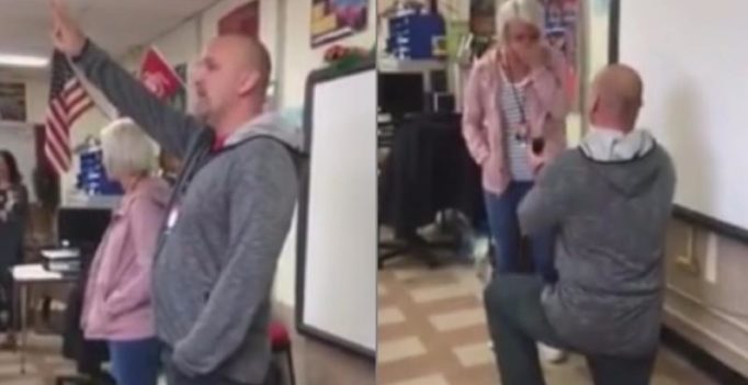 Video: Science teacher proposes to maths teacher in front of the class