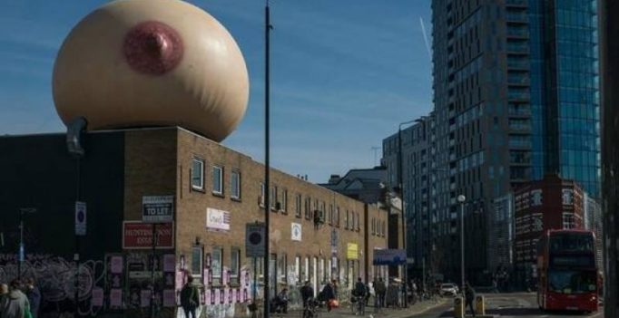 This giant breast in London is making heads turn for all the right reasons