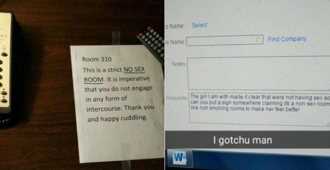 Hotel sticks ‘No Sex’ notice in room for the most bizarre reason