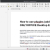 How to use plugins (add-ons) in ONLYOFFICE Desktop Editors